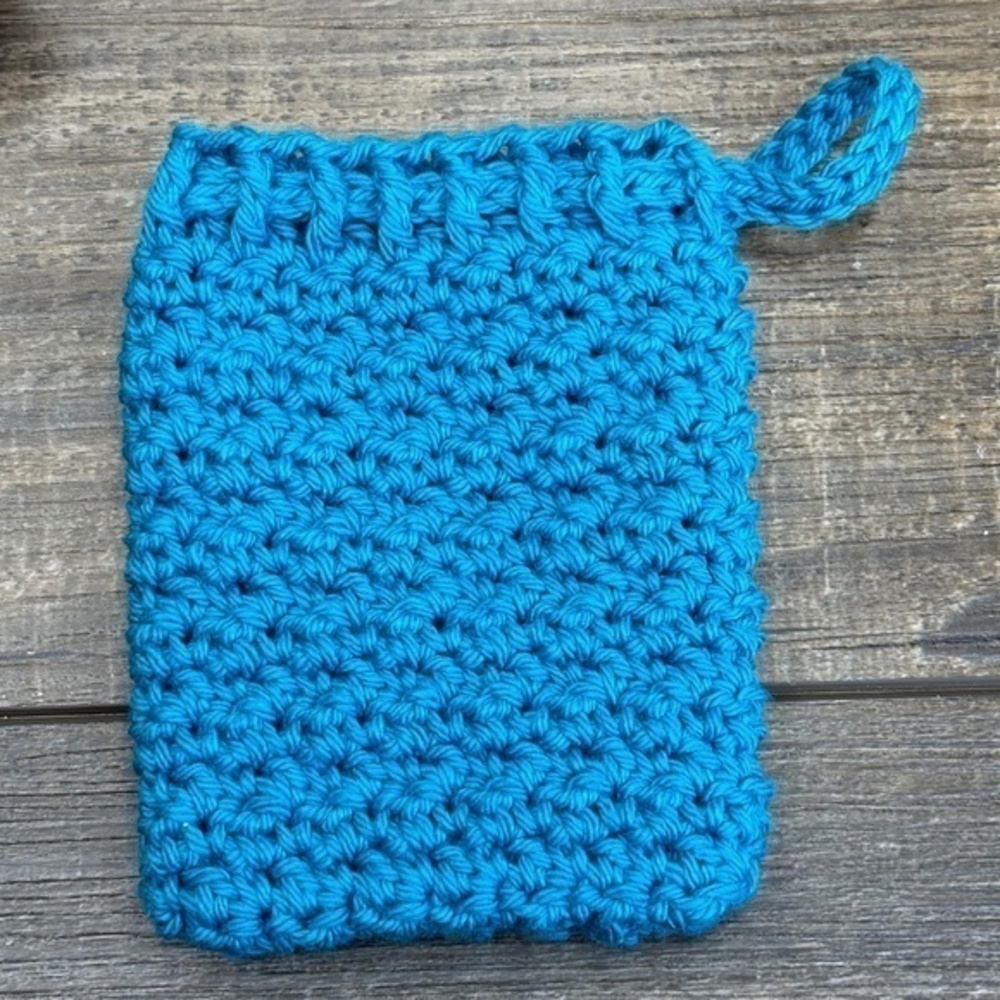 Handmade Crochet Bar Soap Saver Cotton Handcrafted Exfoliating Drawstring Bag